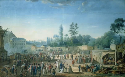 Uitzicht op de Tuilerieën vanaf de Place de la Révolution, 1799